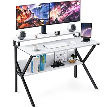 Amazon | KKL パソコンデスク モニター台付き 幅100cm×奥行60cm
